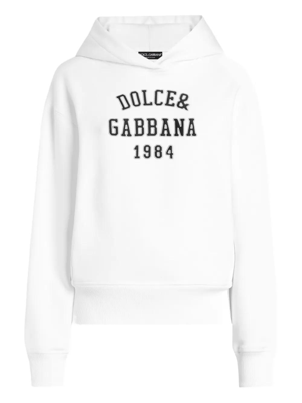【DOLCE GABBANA】ロゴ入りフーディ Jersey hoodie with Dolce&Gabbana logo lettering in Black for