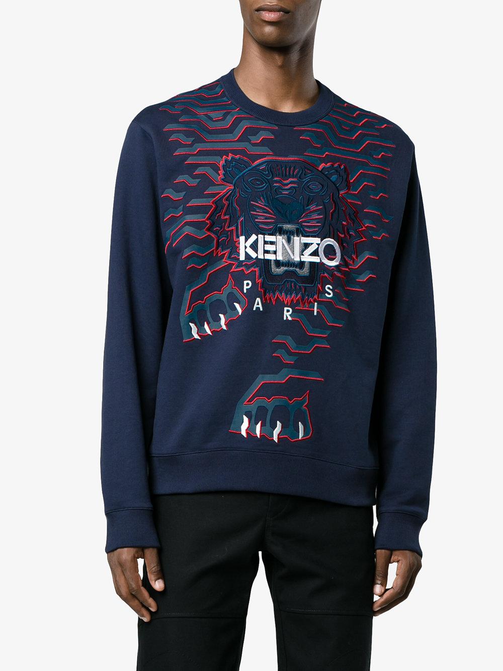 KENZO Cotton Geo Tiger Sweatshirt in 