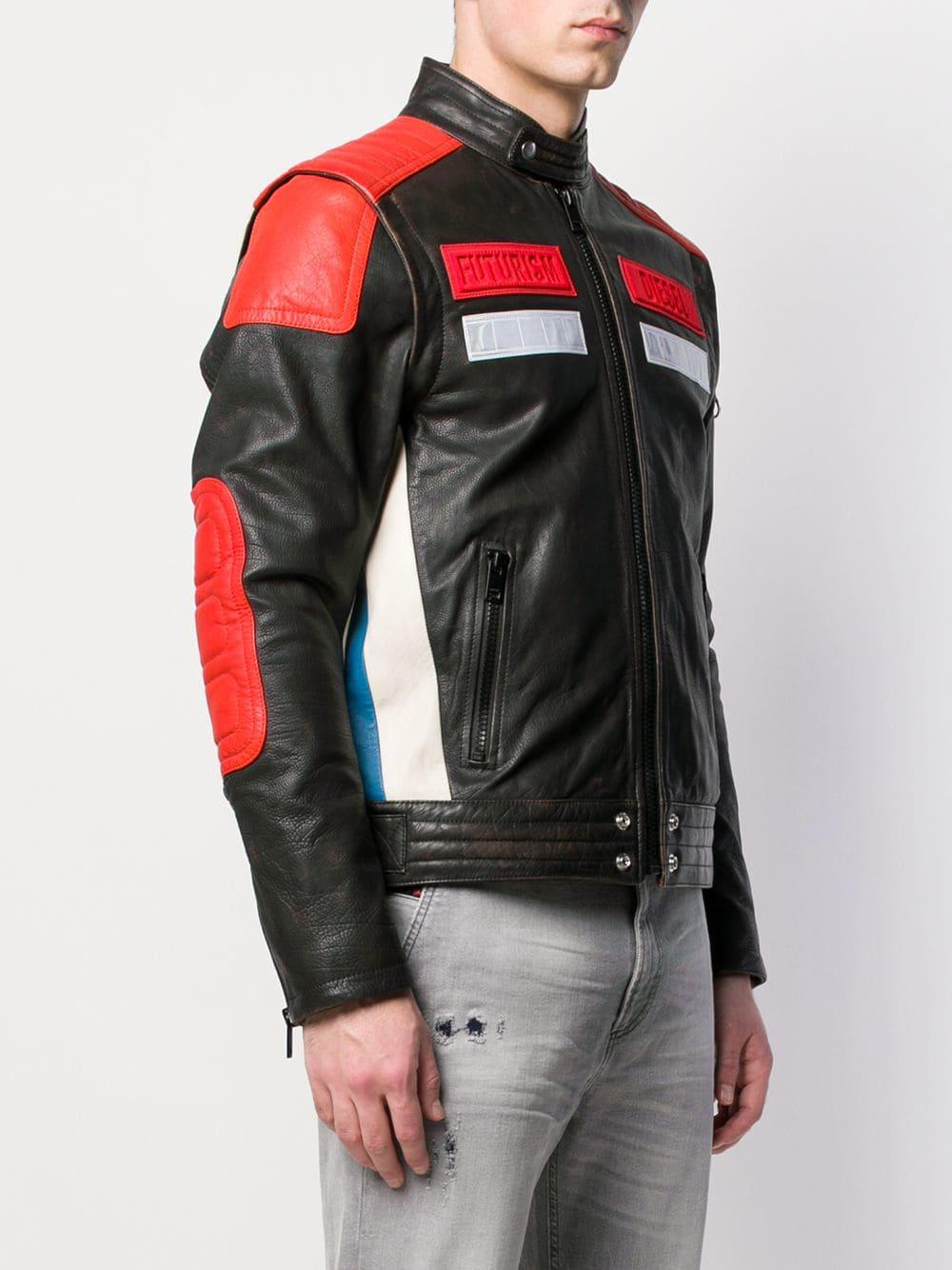 DIESEL Leather Removable Sleeves Biker Jacket in Brown for Men Lyst