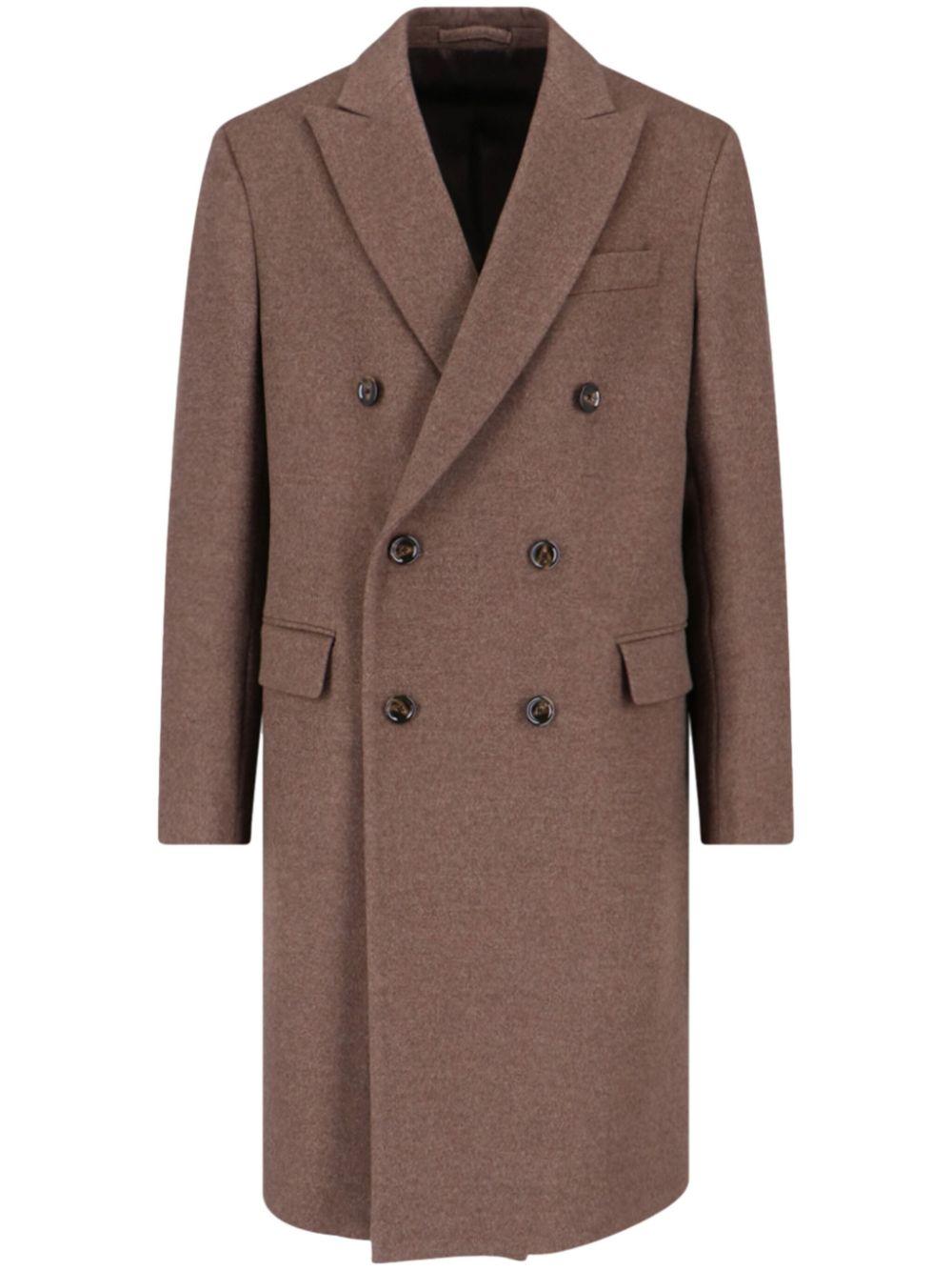 Lardini メンズ ブラウン ダブルコート コート