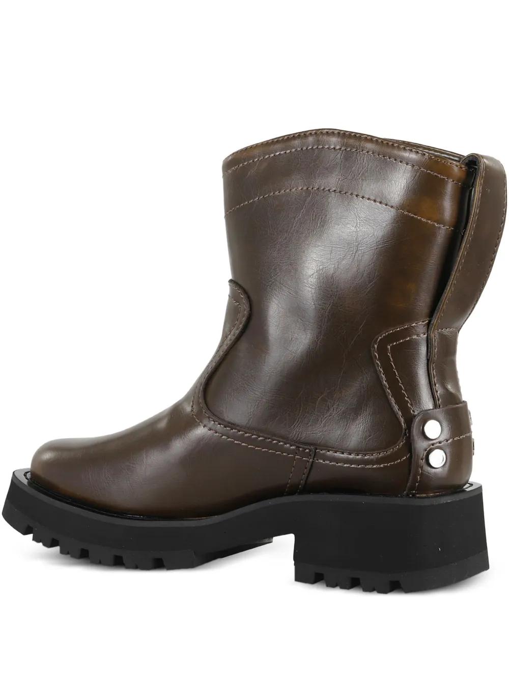 ショートブーツ・ブーティ Ganni Ankle Boots Women Eco Leather Brown/Dark Chocolate GANNI Snake-effect leather Chelsea boots | THE OUTNET