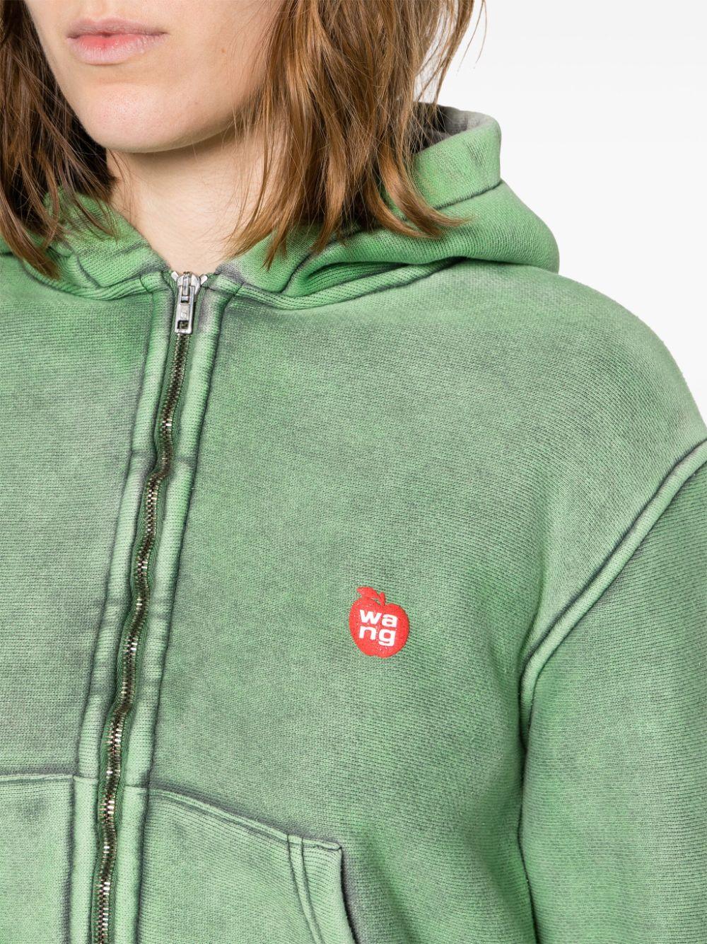 Alexander Wang Green Shrunken Hoodie | Lyst