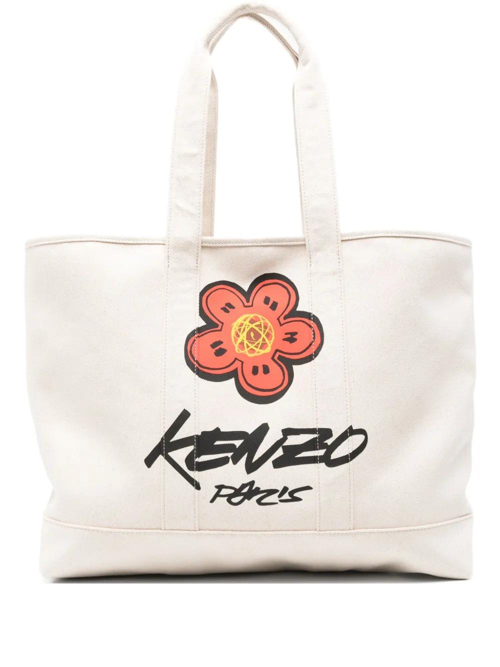 KENZO X Futura 2000 Utility Boke Flower-Print Tote Bag in White | Lyst