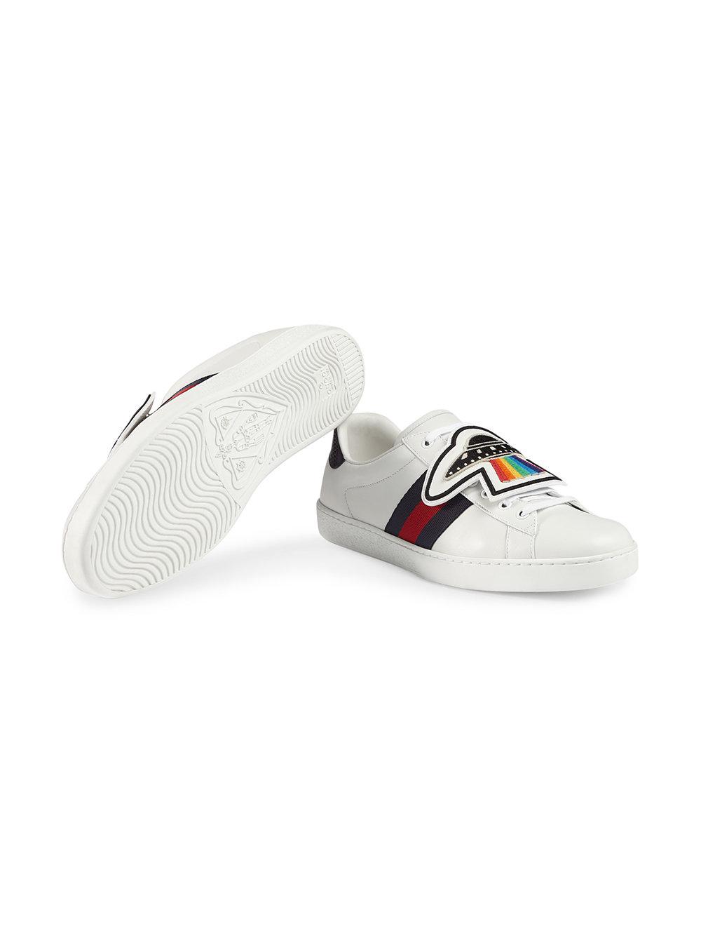 Zapatillas Ace con parches removibles Gucci de Cuero de color Blanco para  hombre | Lyst