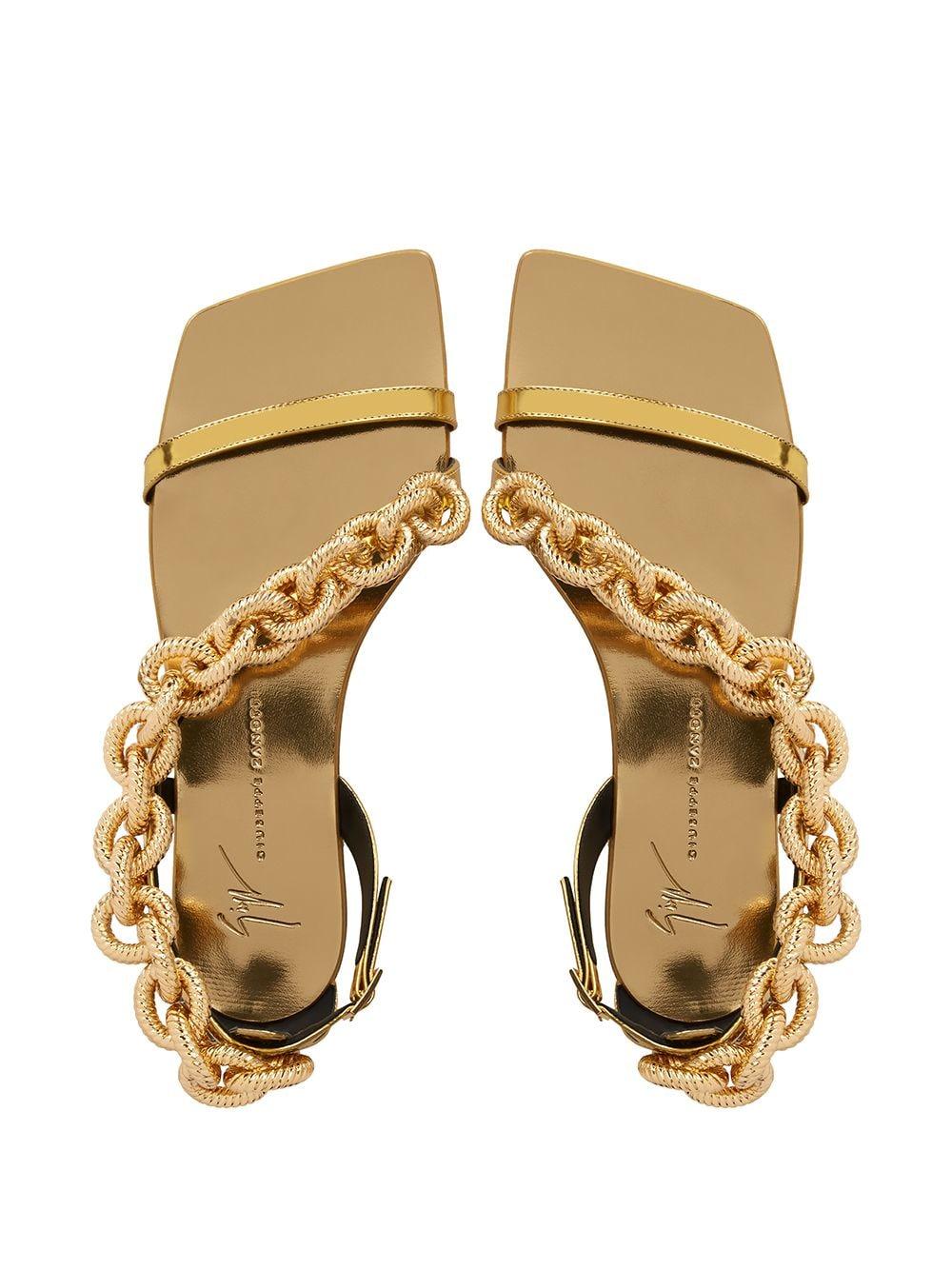 Giuseppe Zanotti Chain-embellished Sandals in Metallic | Lyst