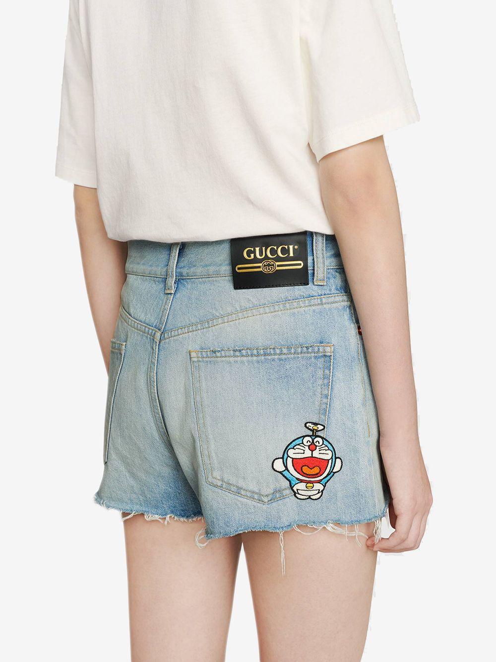 Gucci X Doraemon Eco-denim Shorts in 
