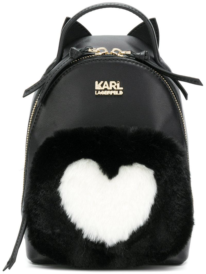 Karl Lagerfeld Leather K/love Mini Backpack in Black Lyst
