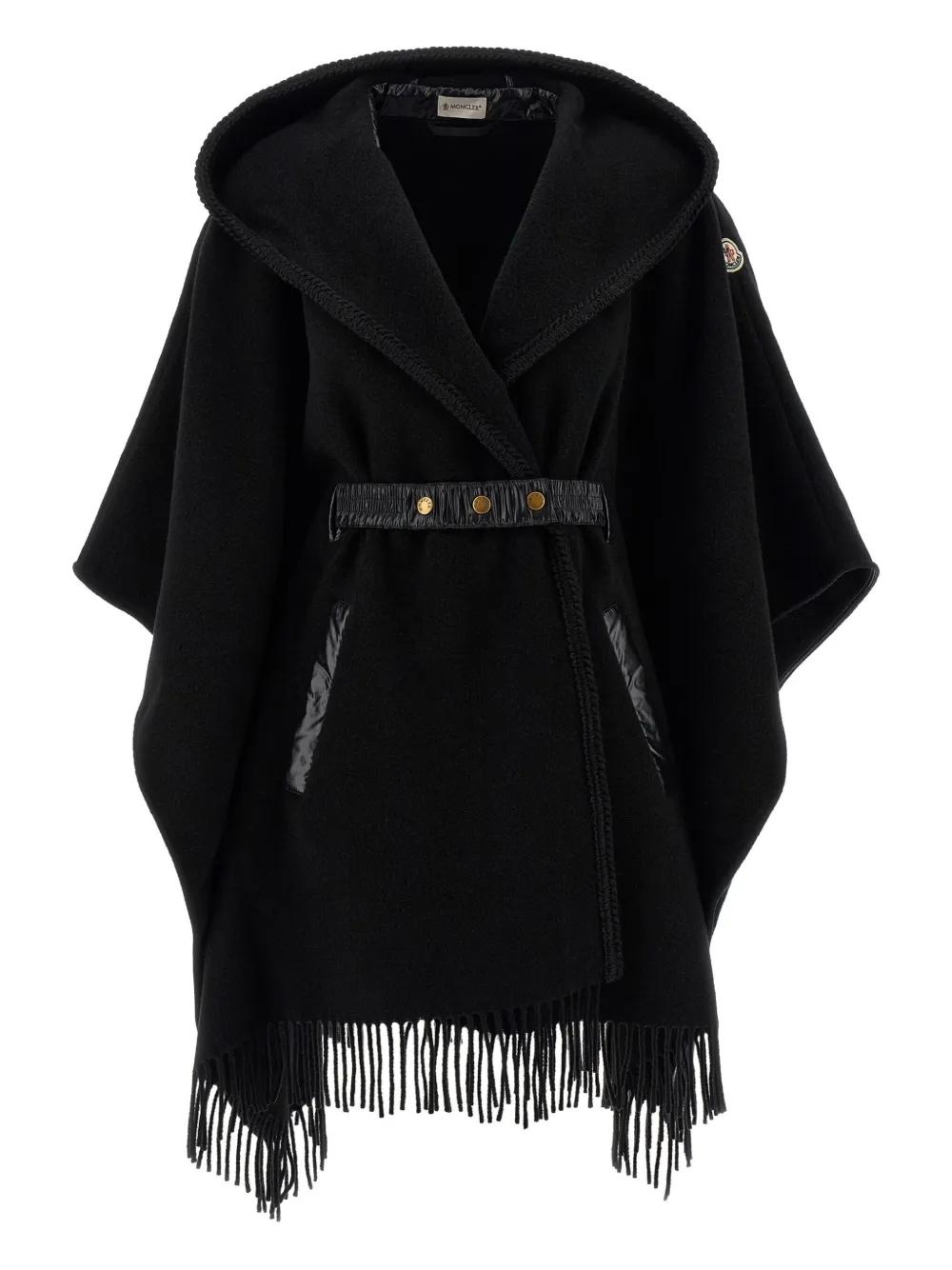 ポンチョ・ケープ Moncler Hooded Wool Cape Moncler Capes for Women | Online Sale up to 49% off | Lyst