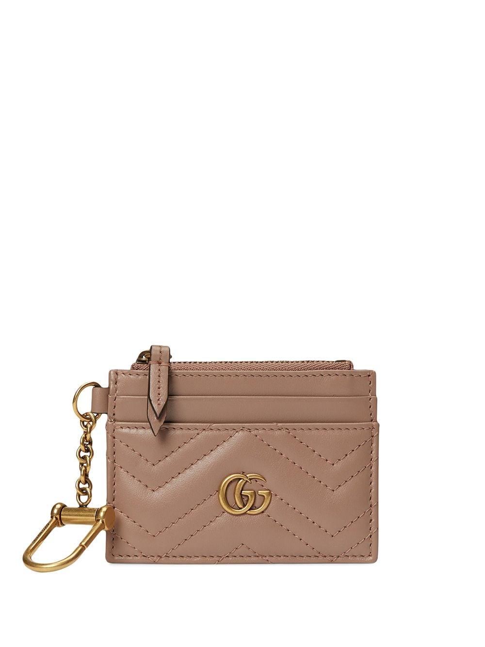 Gucci GG Marmont Keychain Wallet in Brown | Lyst