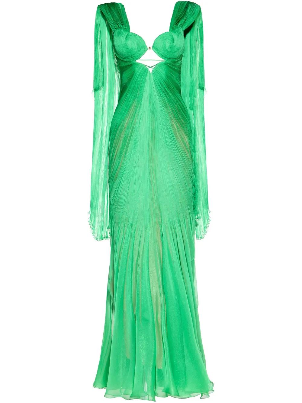 maria lucia hohan sada chiffon dress in green Maria Lucia Hohan Cassandra Dress in Green