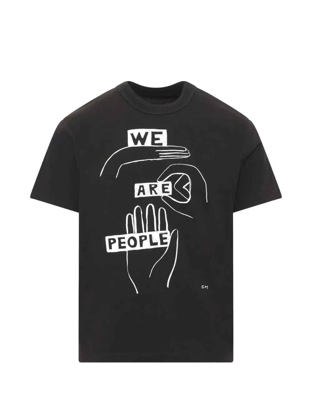 Sacai X Geoff Mcfetridge Graphic-Print T-Shirt in Black for Men