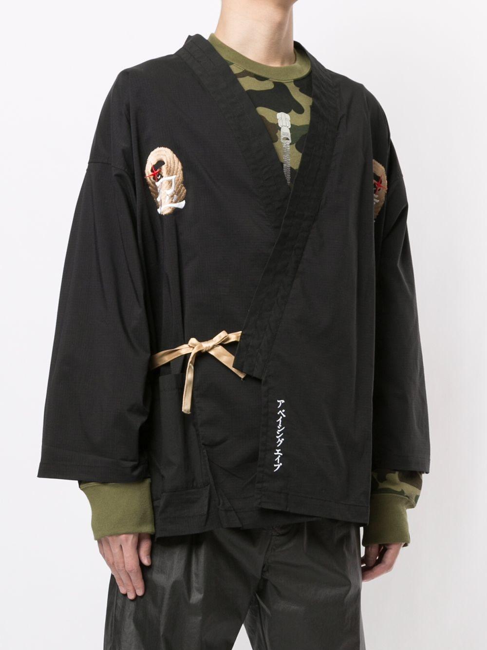 A Bathing Ape Cotton Ninja Kimono Shirt in Black for Men | Lyst
