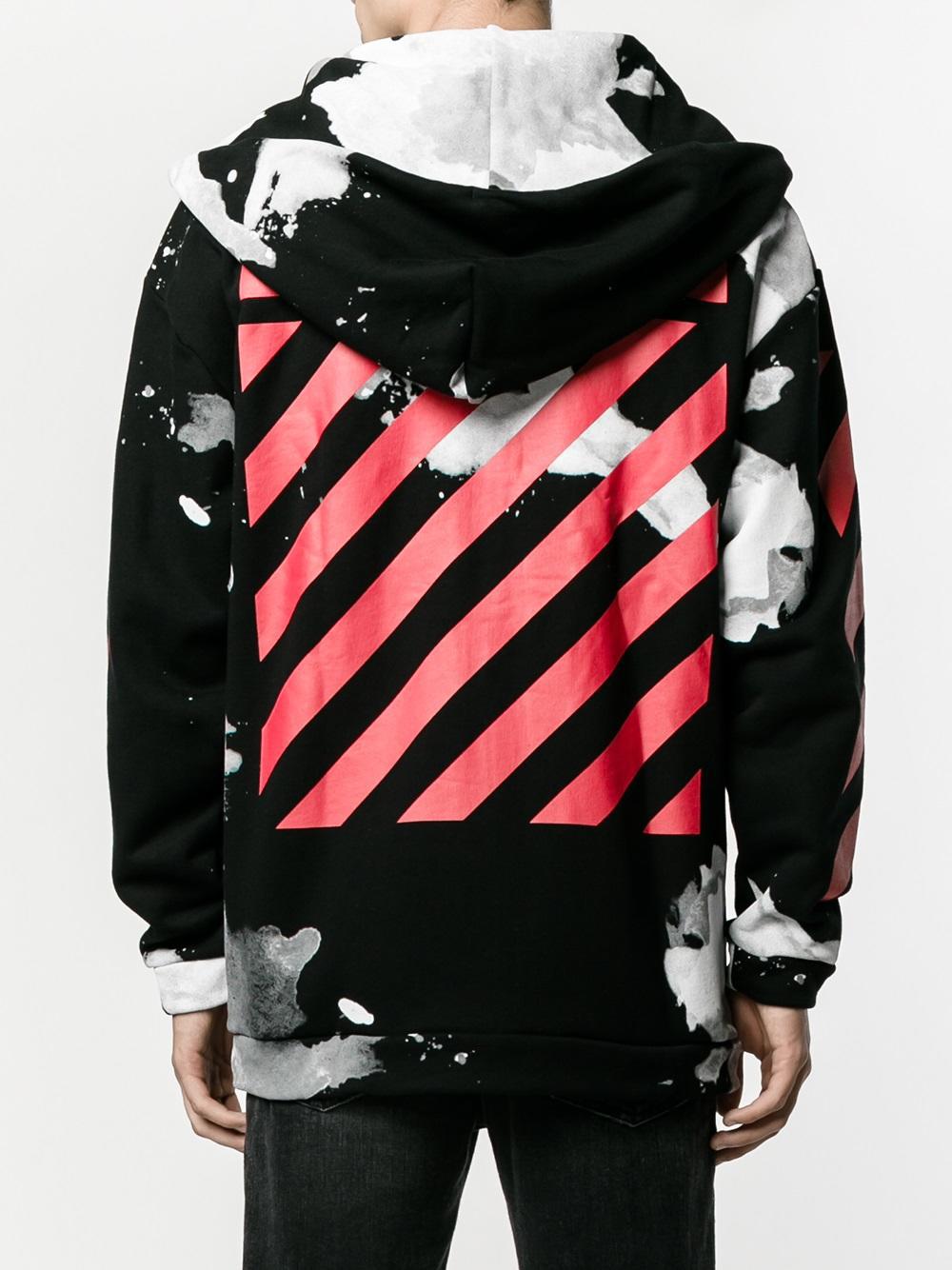 Off-White c/o Virgil Abloh Cotton Painted Print Hoodie in Black for Men ...