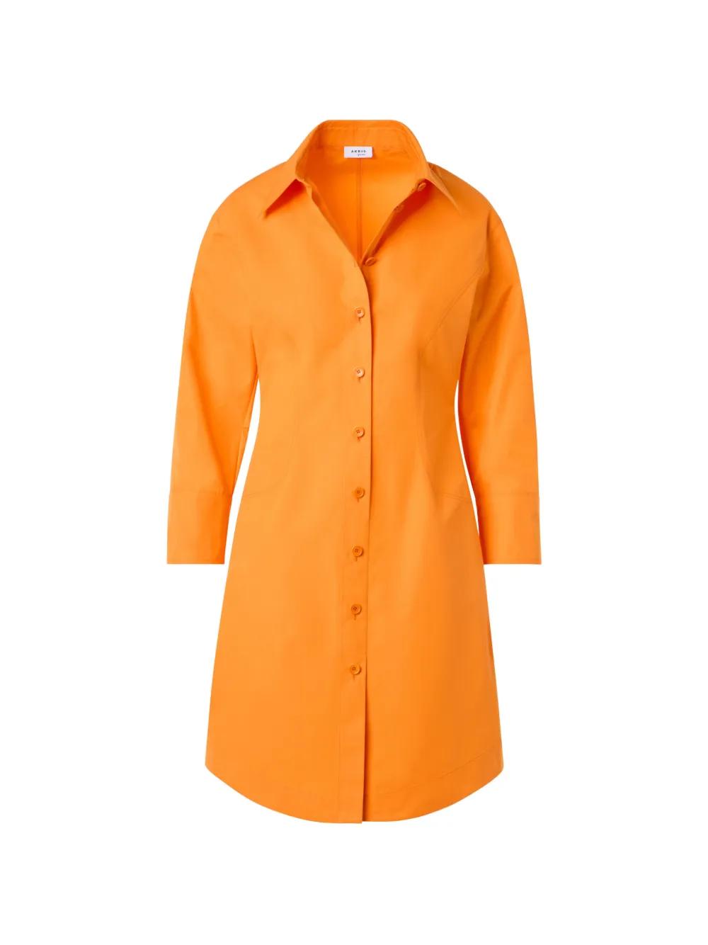 orange long sleeve button up dress Cinq Sept Button-up Long Sleeve Tiered Dress