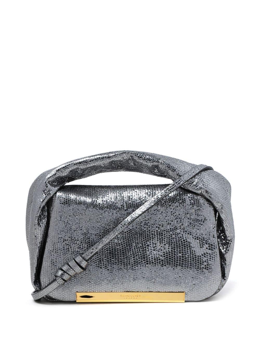 DeMellier Lisbon Metallic Leather Mini Bag in Gray | Lyst