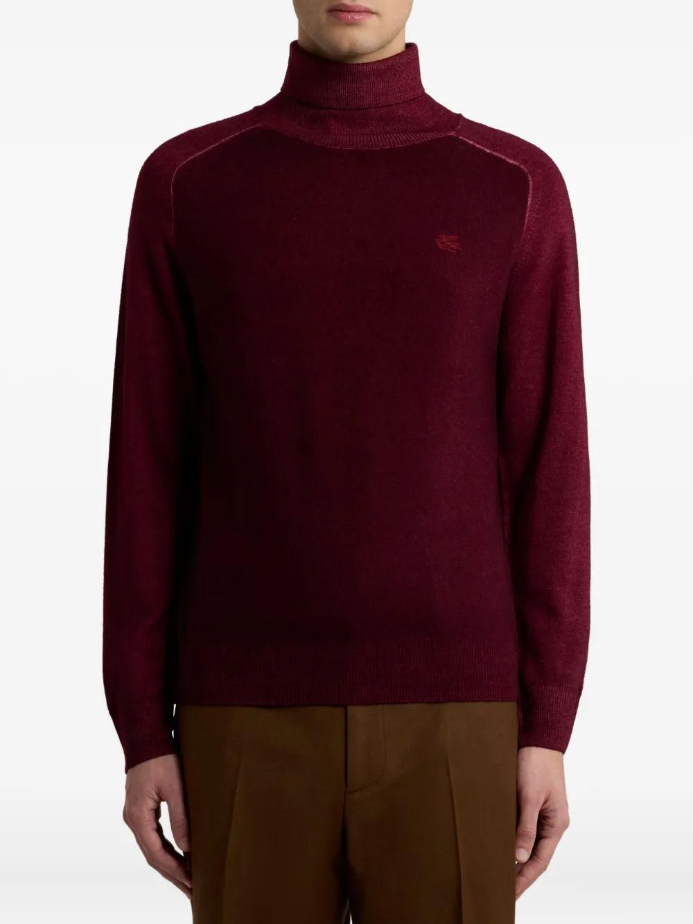 【送料&関税込】Etro Turtleneck With Embroidery Etro WOOL TURTLENECK WITH EMBROIDERY | REVERSIBLE