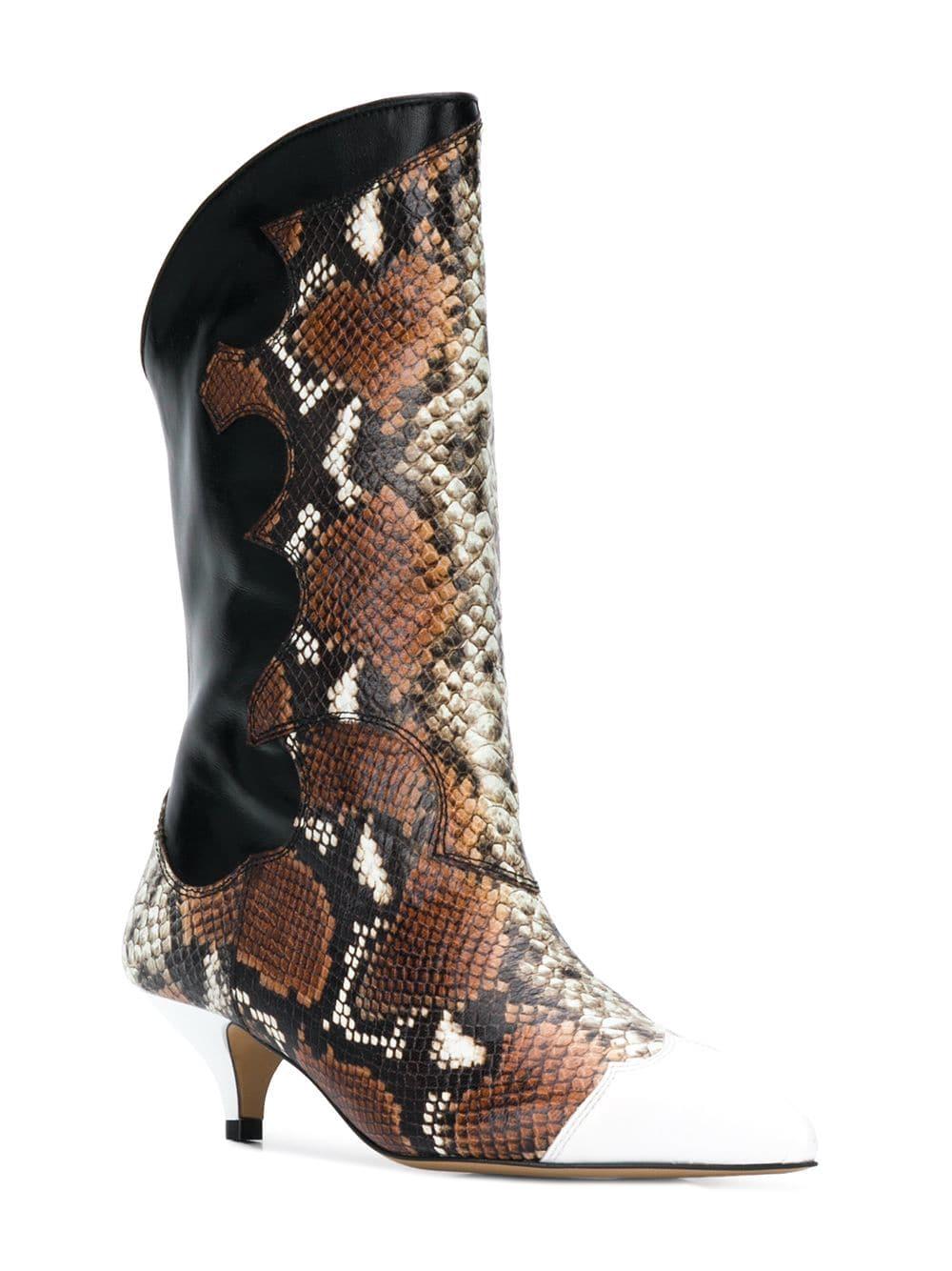 ganni snakeskin boots