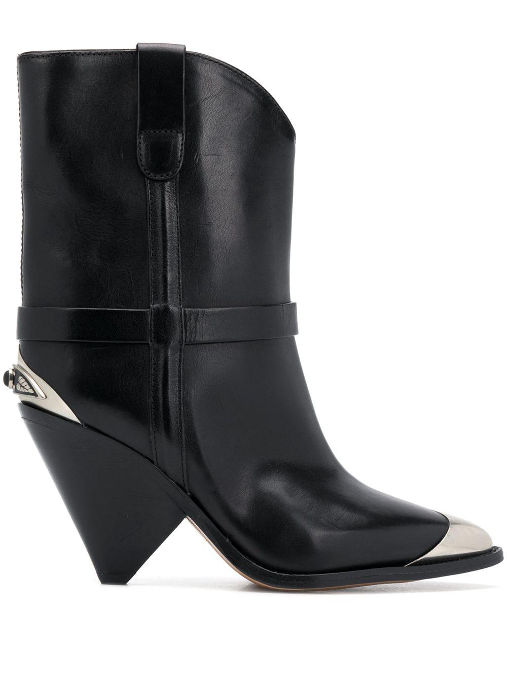 Troubled bruser træk uld over øjnene Isabel Marant Leather Lamsy Metal-insert Boots in Black - Save 52% - Lyst