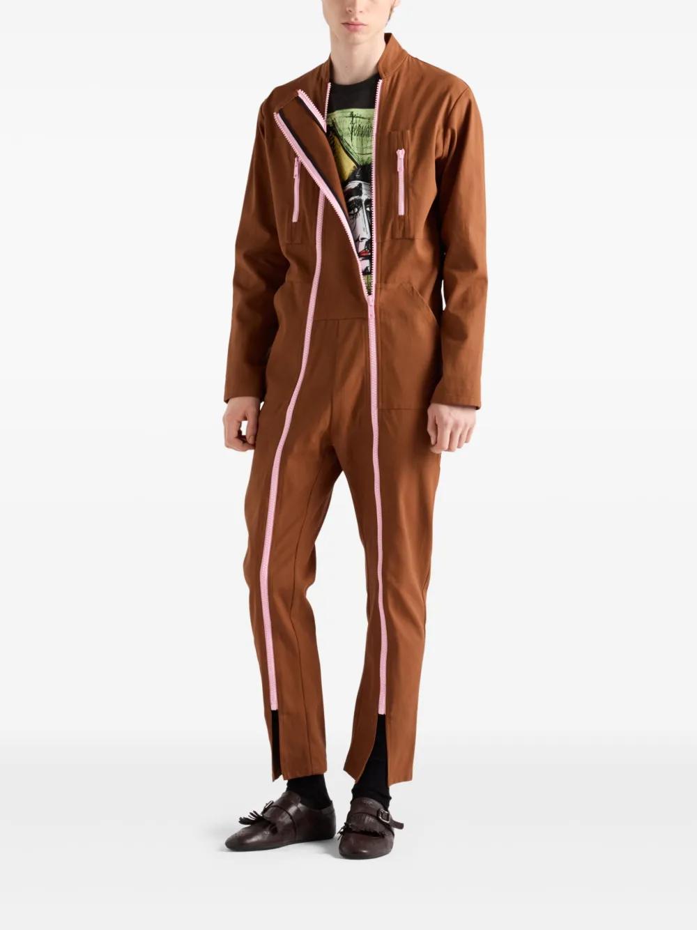 Prada Cotton Jumpsuit in Brown for Men | Lyst