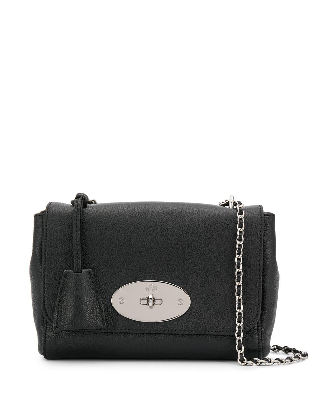 Mulberry Leather Chain Strap Shoulder Bag in Black - Lyst