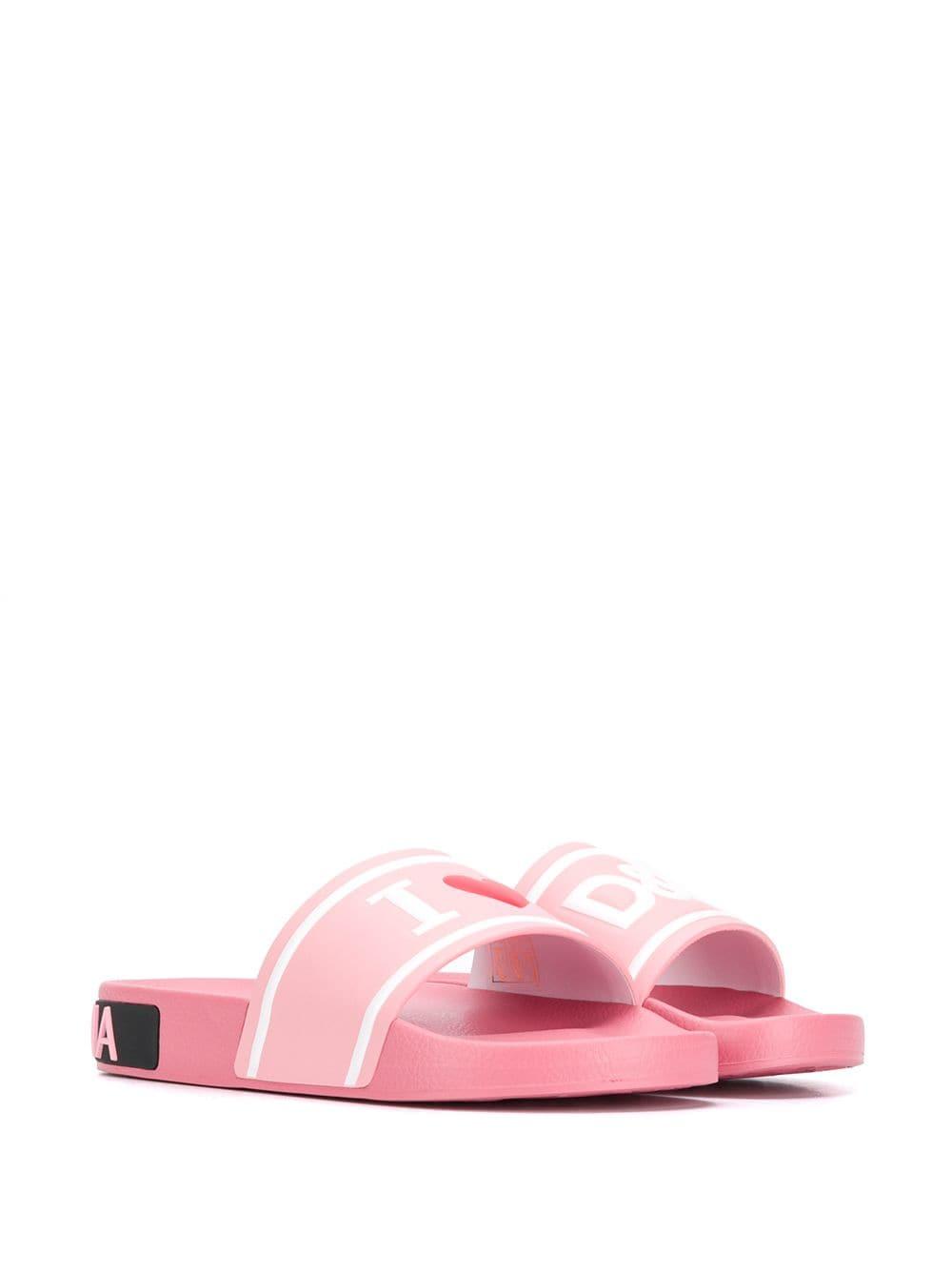 Verandering vergeven compleet Dolce & Gabbana I Love D&g Slide Sandals in Pink | Lyst