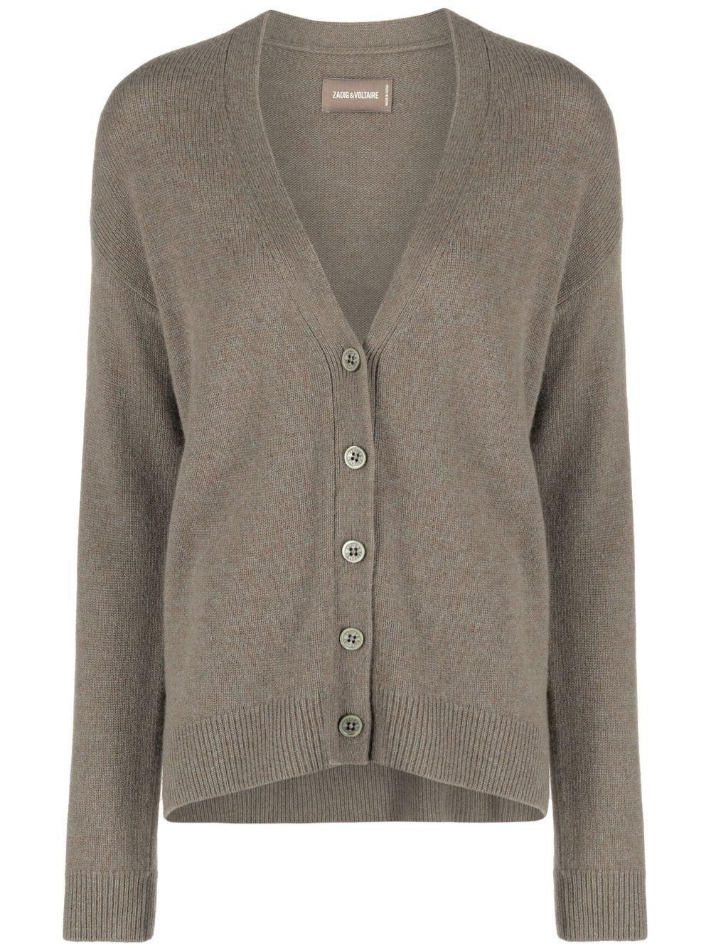 Zadig & Voltaire Mirka Embellished Cashmere Cardigan in Gray | Lyst