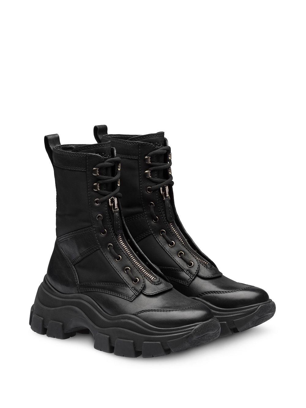 Prada Chunky Sole Combat Boots in Black for Men | Lyst