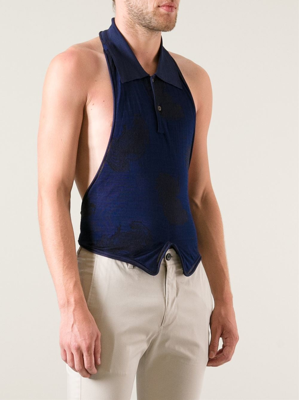 Jean Paul Gaultier Halter-neck Top in Blue for Men