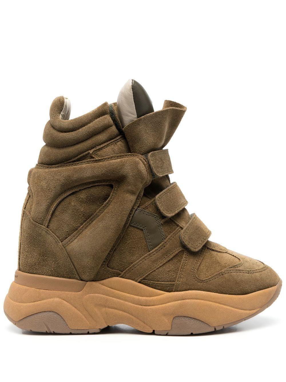 Isabel Marant Suede Balskee Sneakers in Green | Lyst