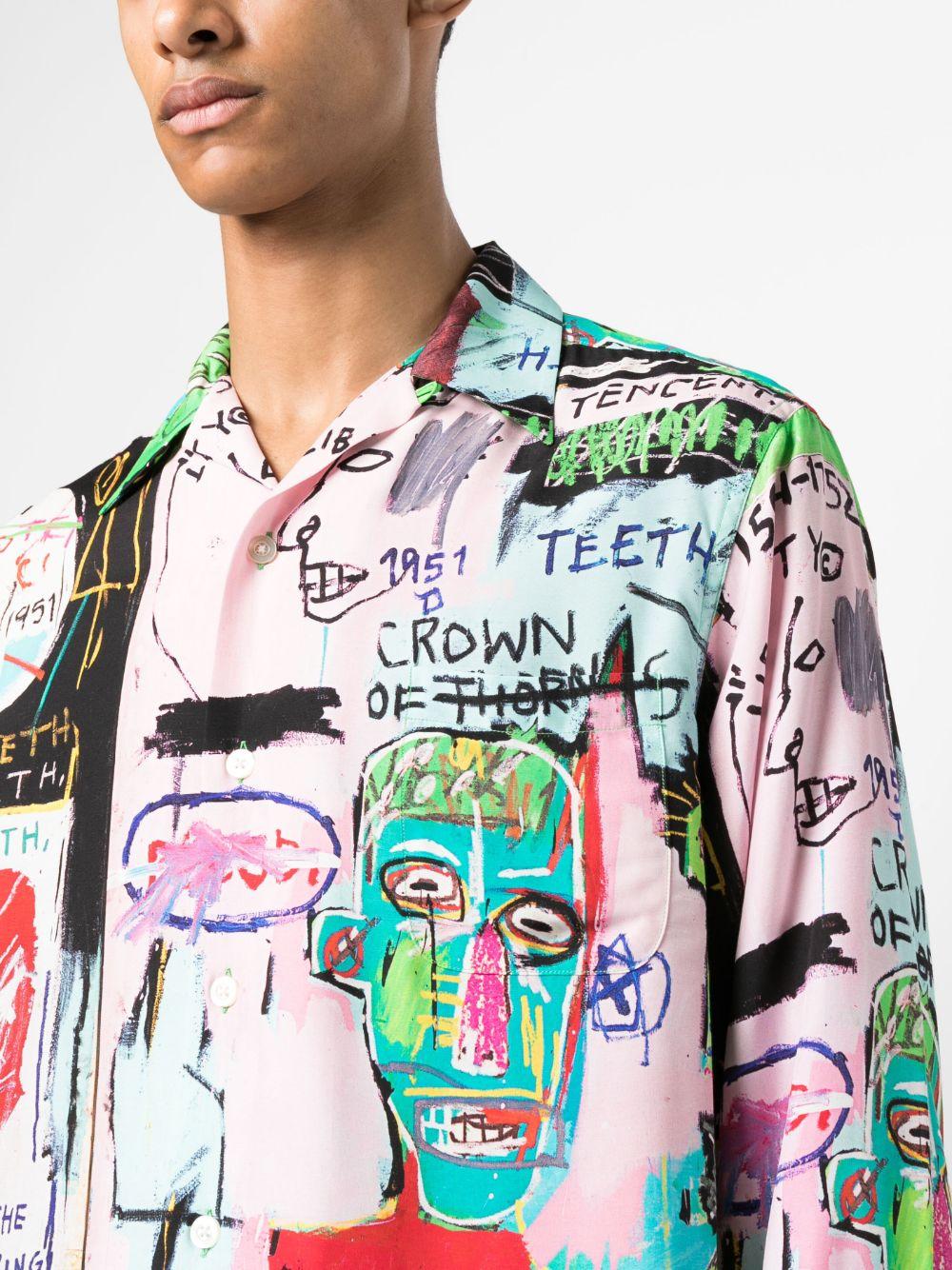 Wacko Maria Jean Michel Basquiat Camp-collar Shirt in Green for