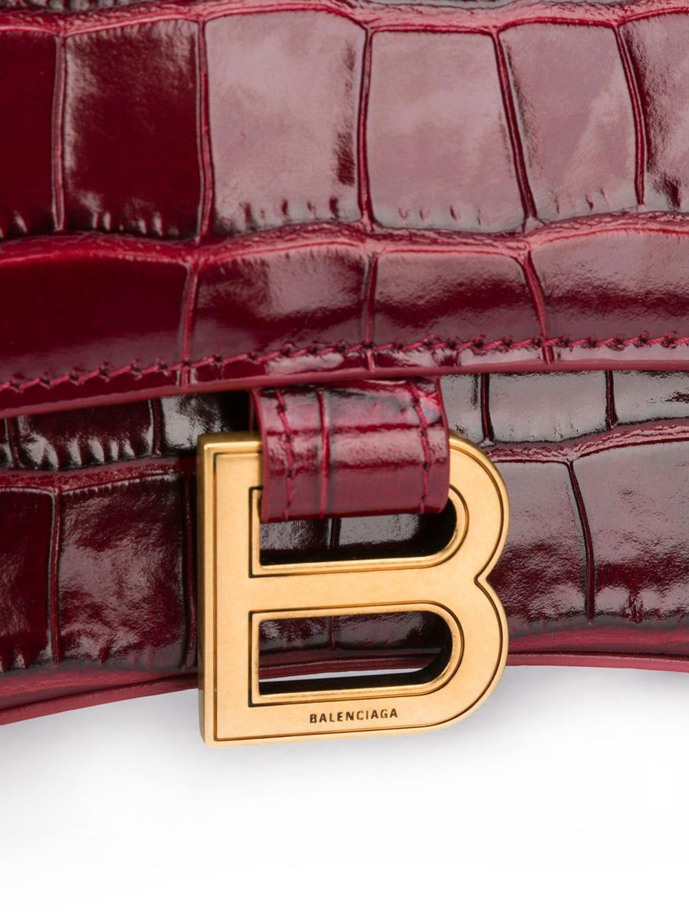 Balenciaga Hourglass B Logo Bag in Red | Lyst Balenciaga Hourglass B Logo Bag in Red | Lyst