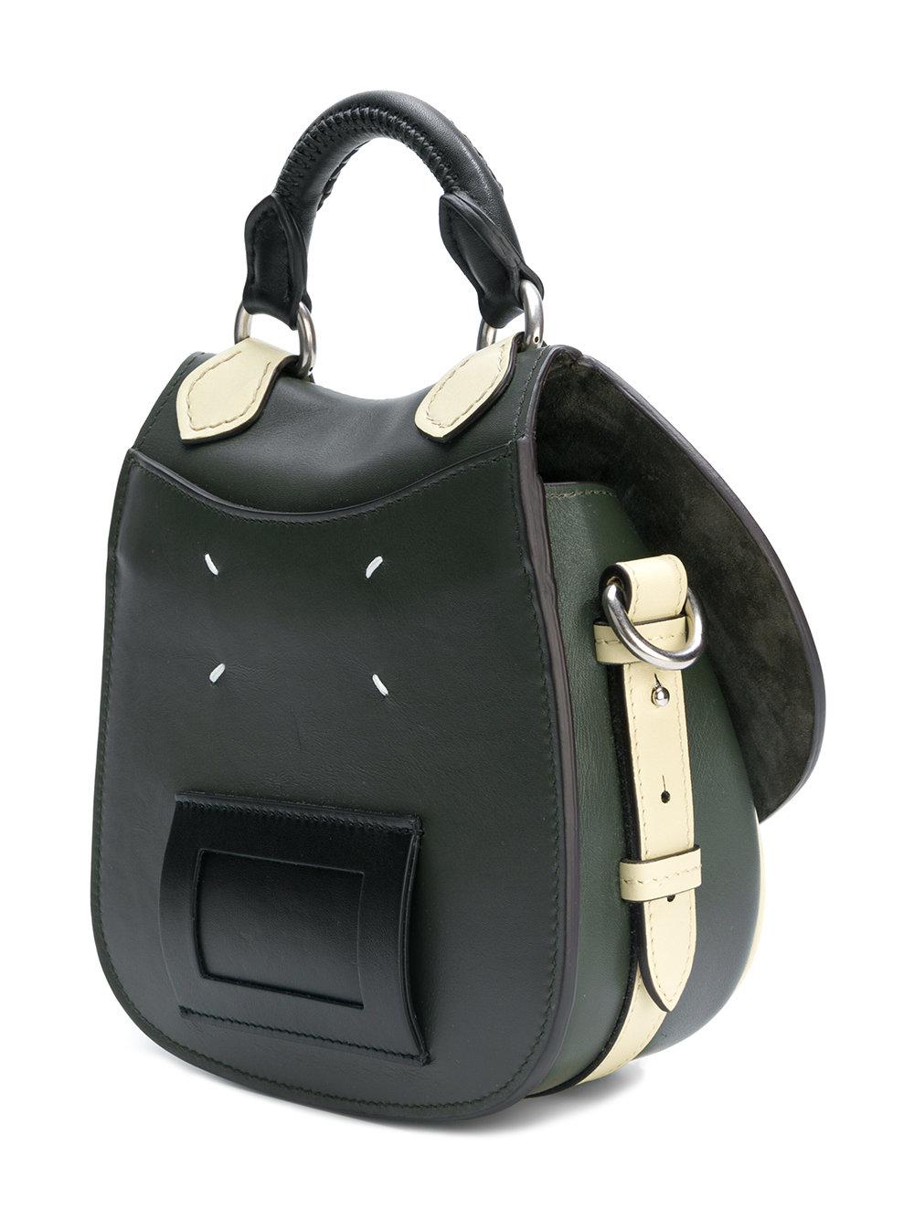 Maison Margiela Leather Small Saddle Bag In Green Lyst