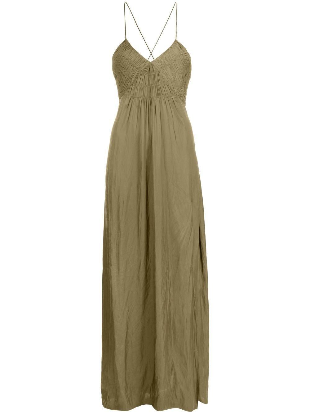 Zadig & Voltaire Open-back Satin Maxi Dress in Green | Lyst