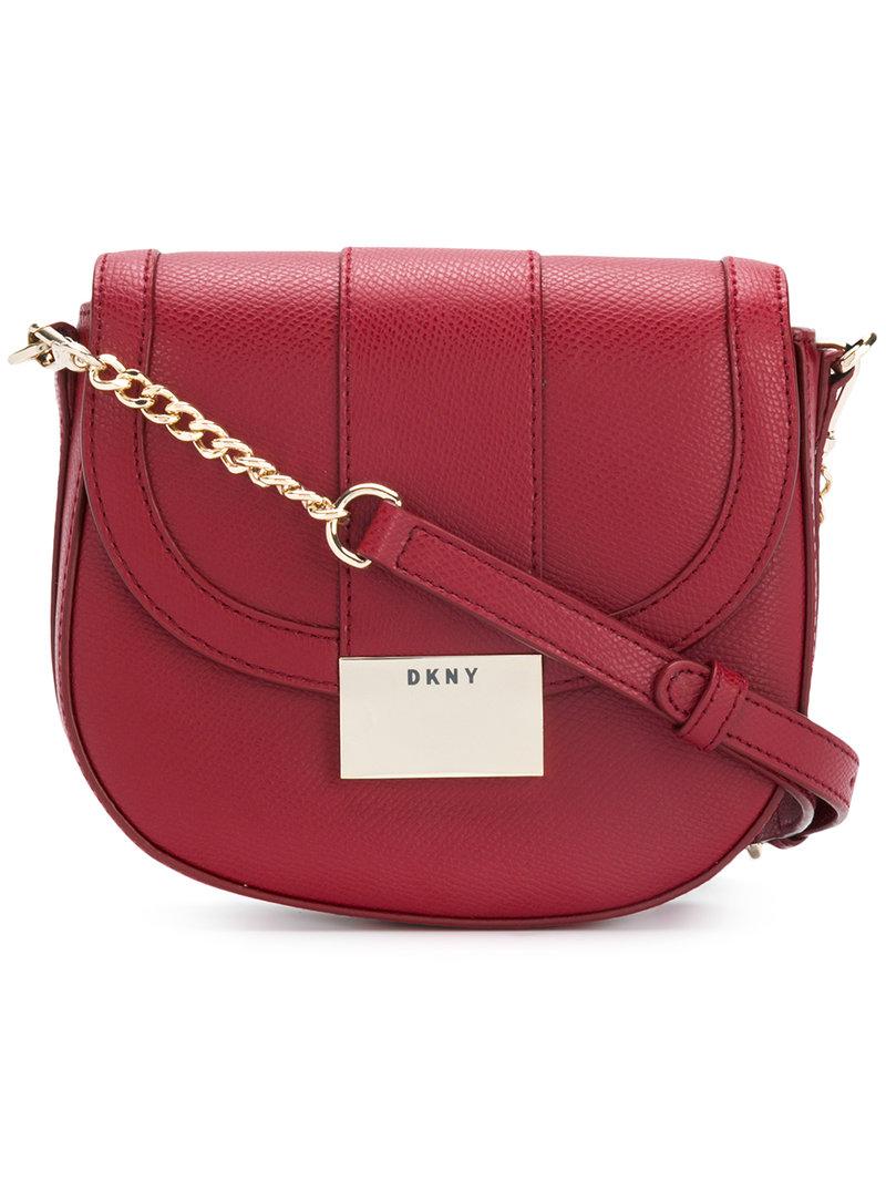 DKNY Leather Round Crossbody Bag in Red Lyst