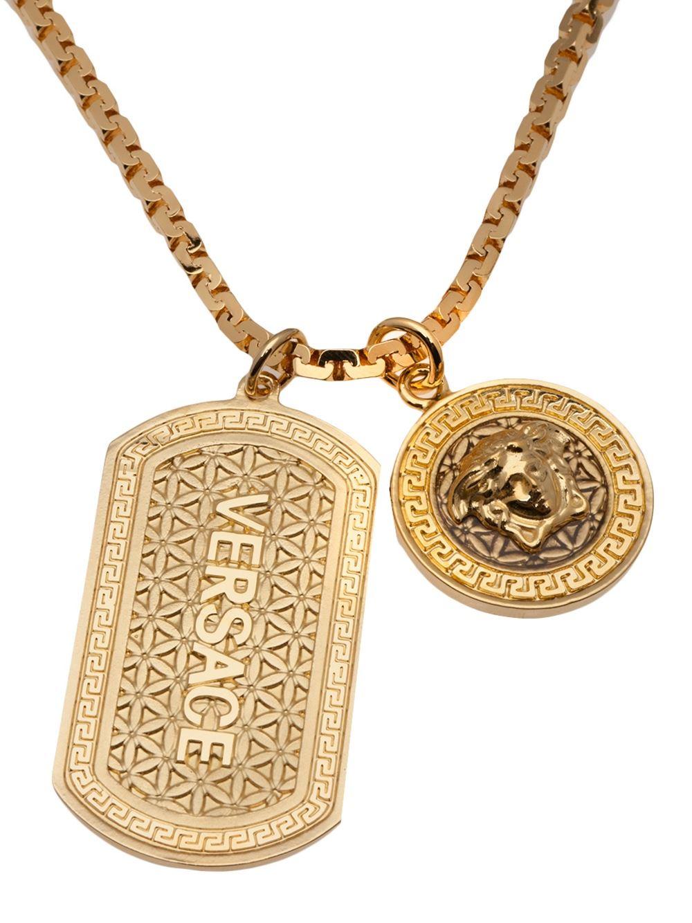 versace gold dog tag necklace
