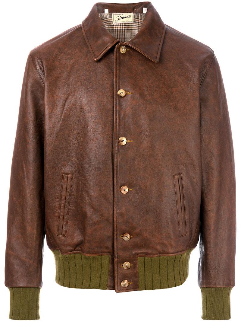 Levi's Elasticated Waist Leather Jacket in Brown for Men Lyst