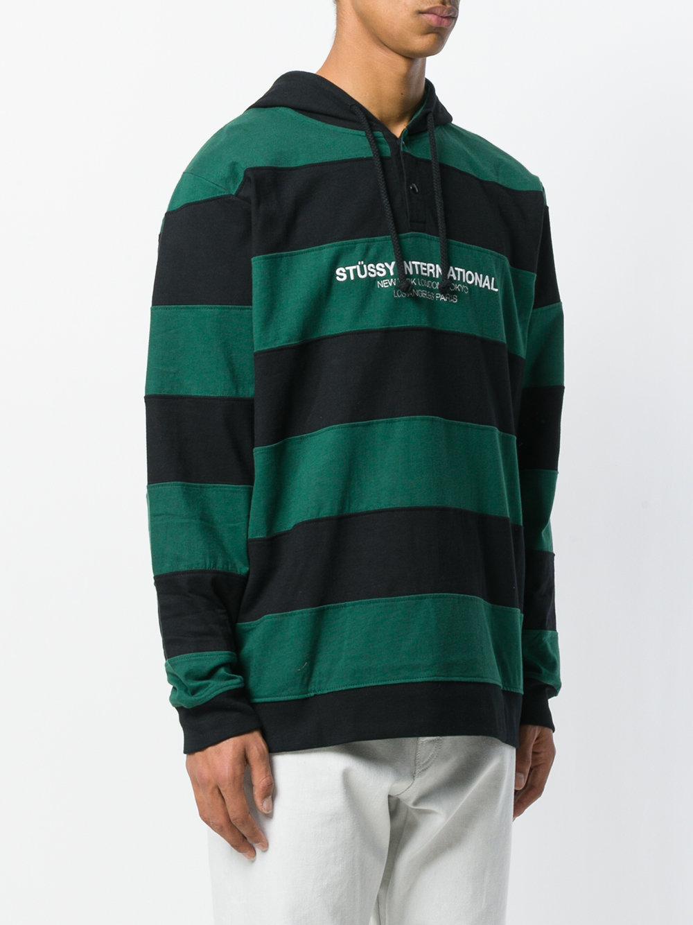 stussy striped hoodie