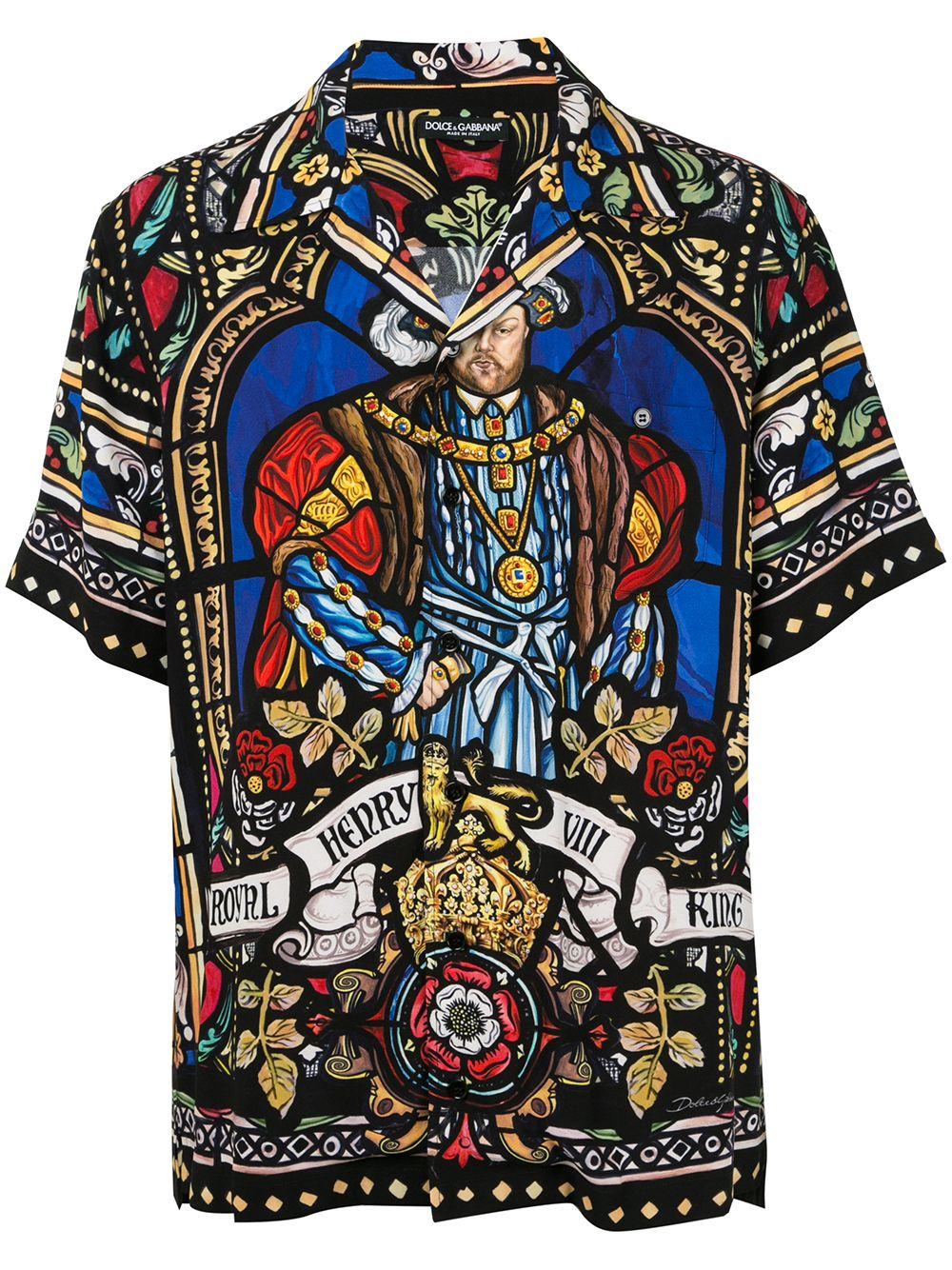 Dolce & Gabbana Henry Viii Print Hawaiian Shirt for Men | Lyst