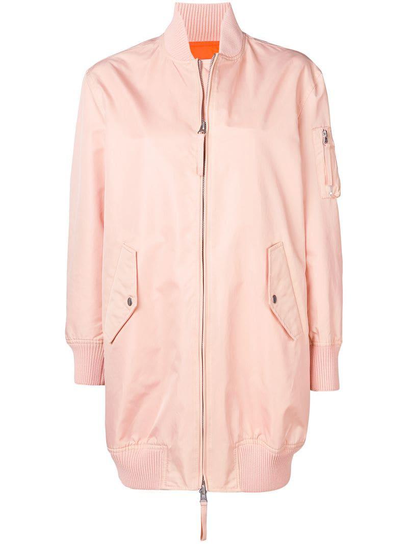 Lyst - RED Valentino Love You Longline Bomber Jacket in Pink