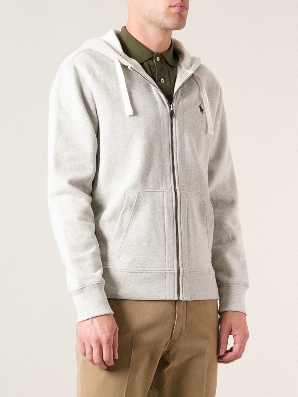 polo zip up grey