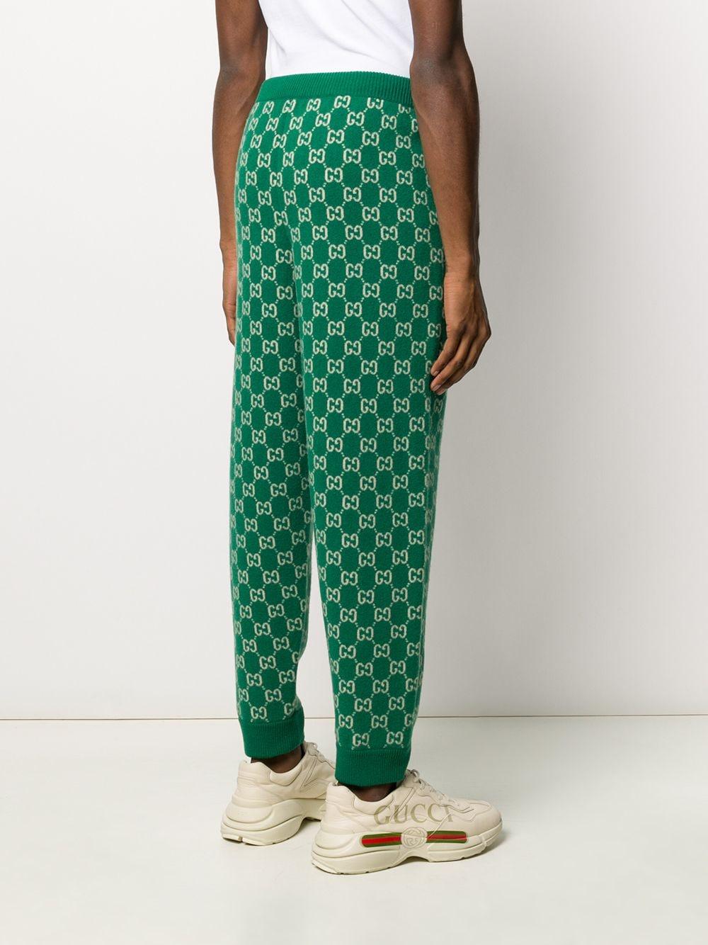 Gucci Wool Pattern Track Pants in Green for Men Lyst