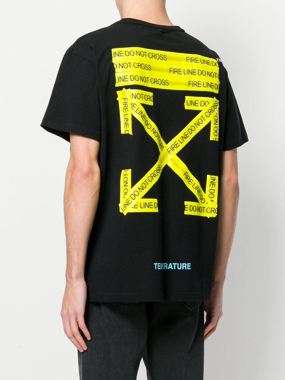 off white cross line tee