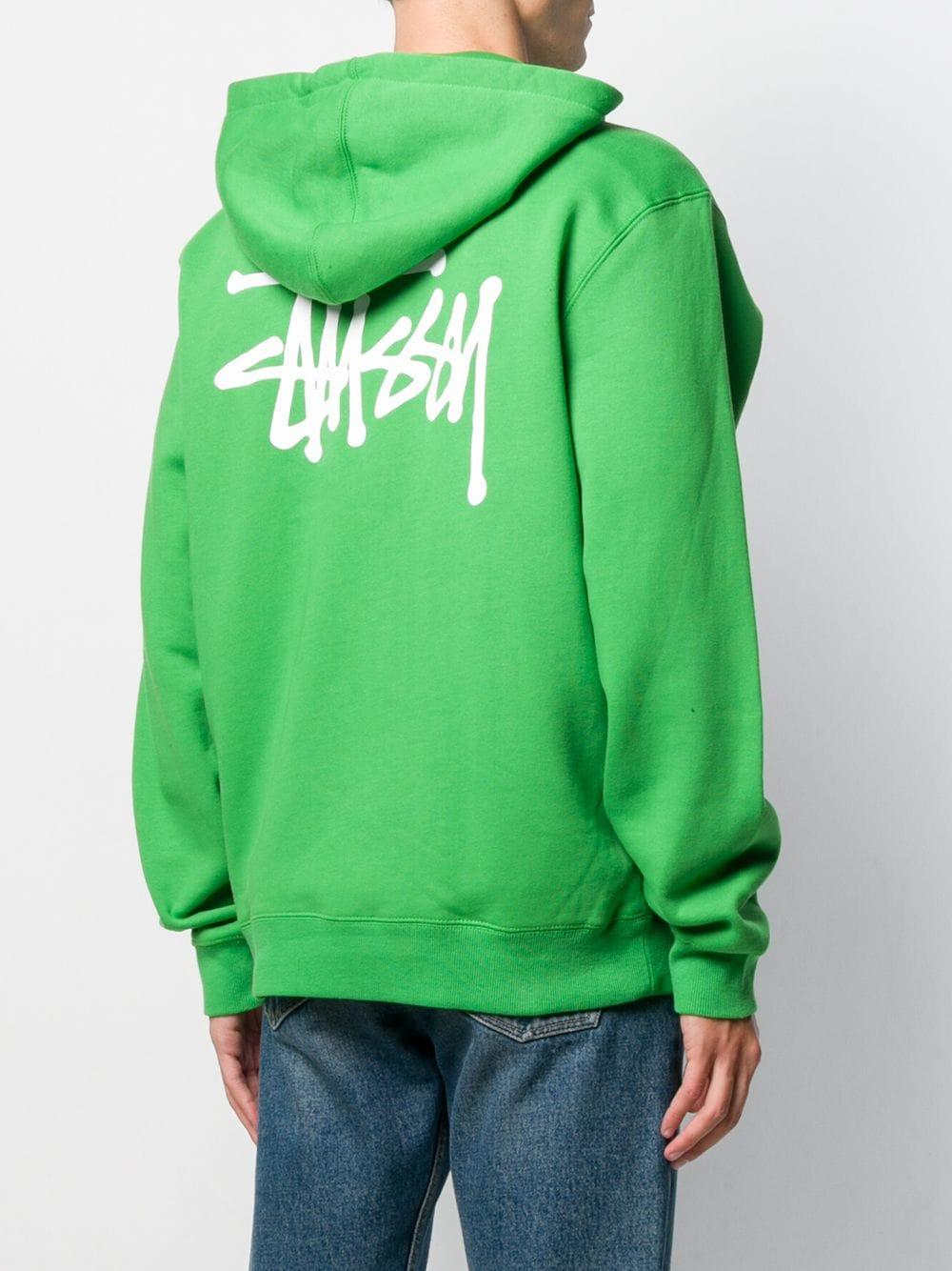 Stussy Cotton Kelly Zipped Hoodie in Green for Men - Lyst
