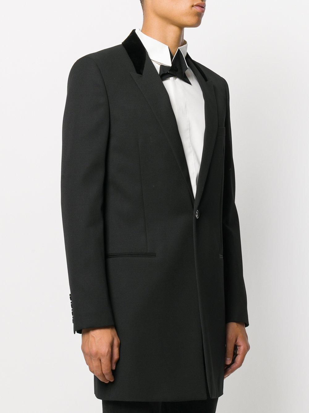 Saint Laurent Velvet Collar Chesterfield Coat in Black for Men - Lyst