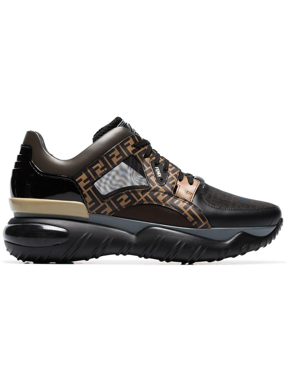Fendi Leer Fancy Ff Sneakers in het Zwart voor heren - Lyst