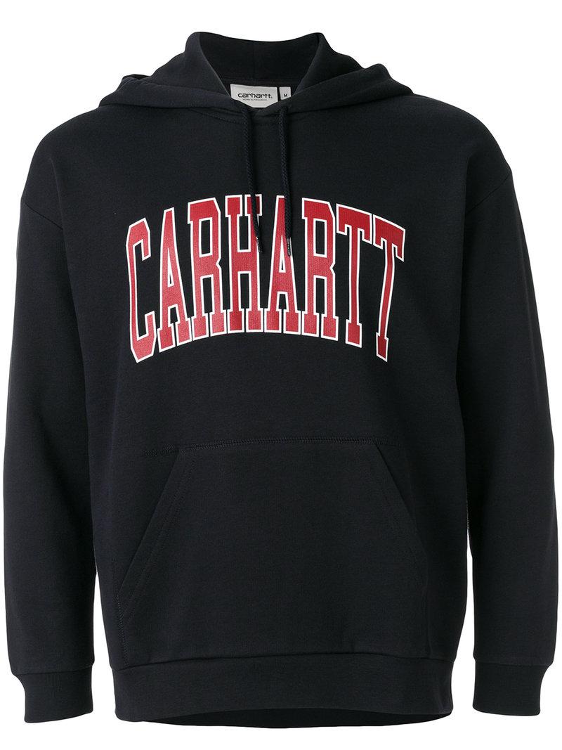 Lyst - Carhartt Logo Hoodie in Blue for Men