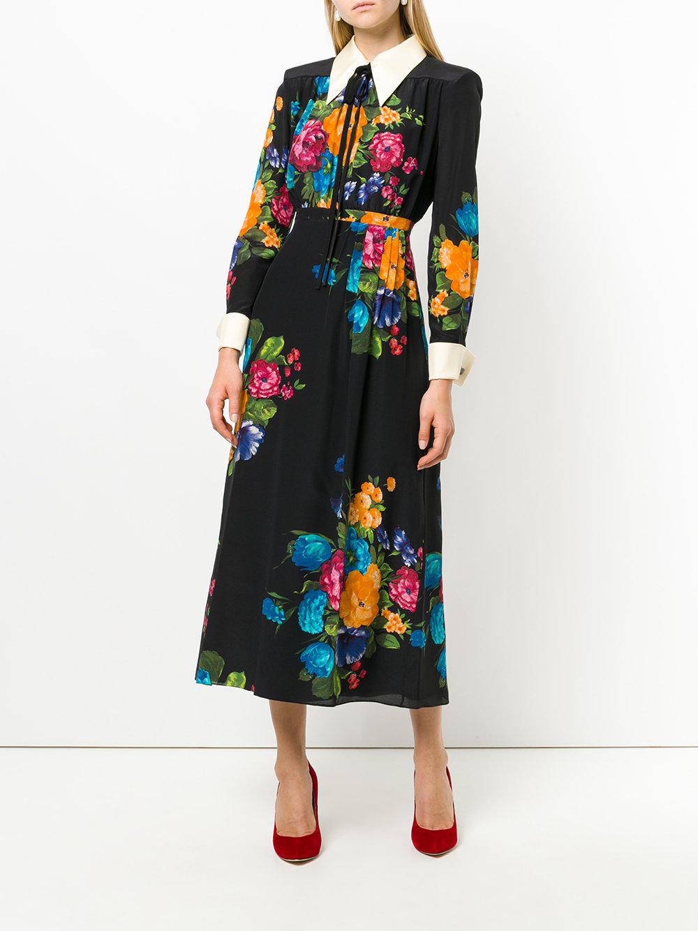 gucci black floral dress
