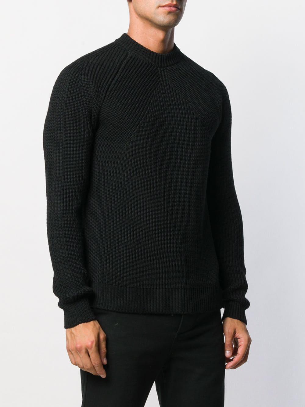 Roberto Collina Crew Neck Sweater in Black for Men - Lyst