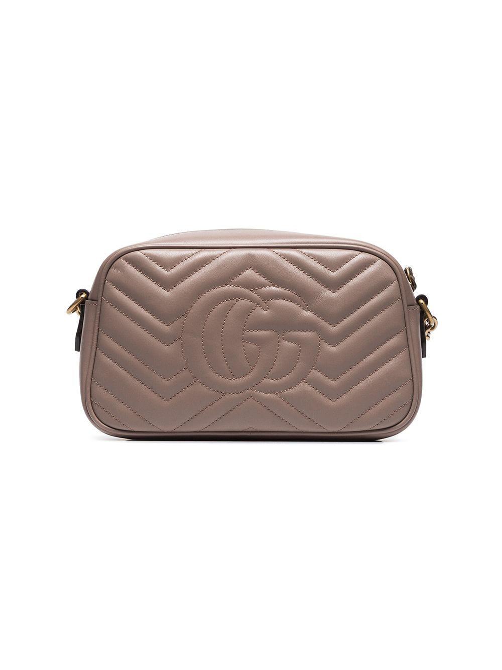 Nude GG Marmont Quilted Leather Bag - Lyst