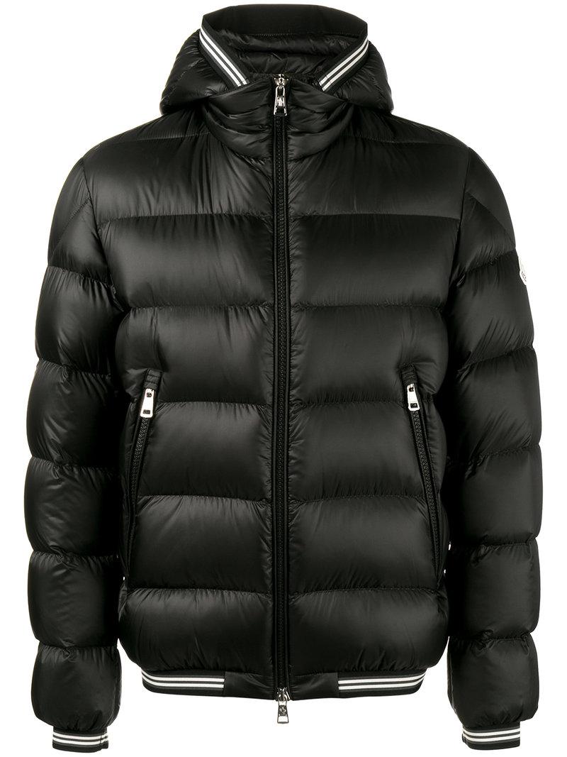 hooded black puffer jacket mens